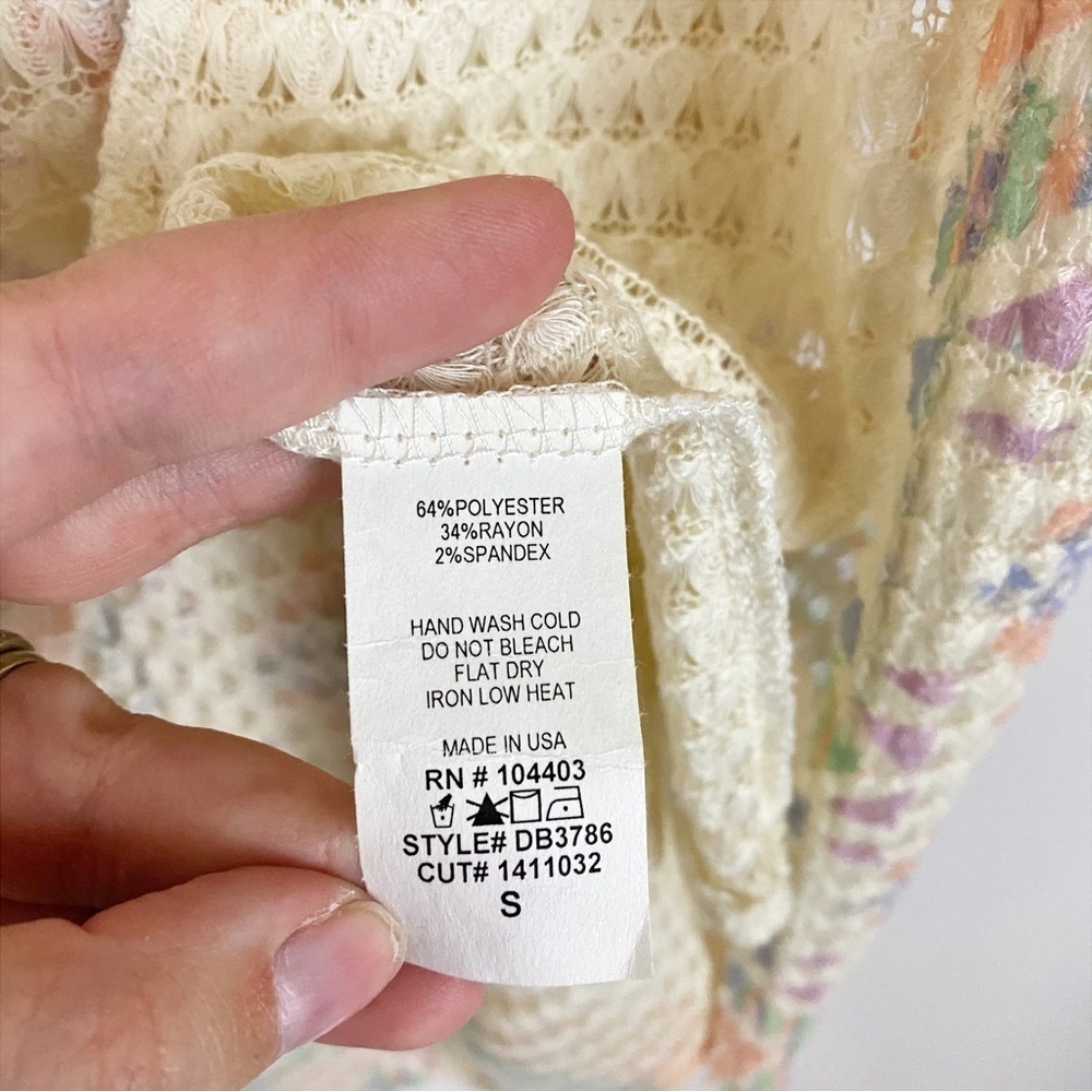 NWT Blu Pepper Waffle Knit Long Line Open Front Vest Cottagecore‎ Grandmacore - Picture 4 of 5